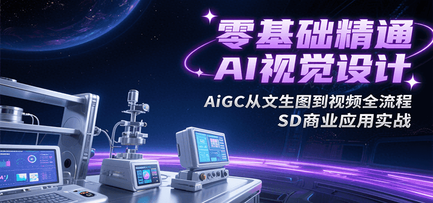 零基础精通AI视觉设计，AiGC从文生图到视频全流程，SD商业应用实战-玩备项目资源网