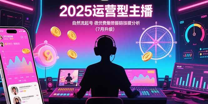 （15508期）2025运营型主播：自然流起号，微付费投放技巧，罗盘数据深度解析(7月更新)-玩备项目资源网