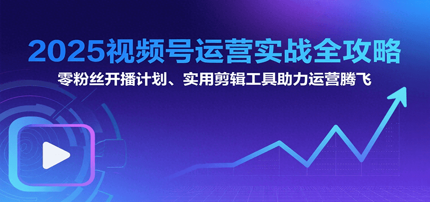 2025视频号运营实战全攻略：零粉丝开播计划、起号到到变现思维逻辑方法-玩备项目资源网