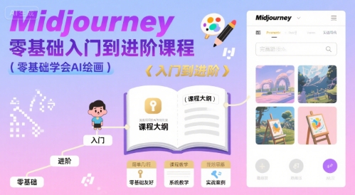 midjourney零基础入门到进阶课程，零基础学会AI绘画-玩备项目资源网
