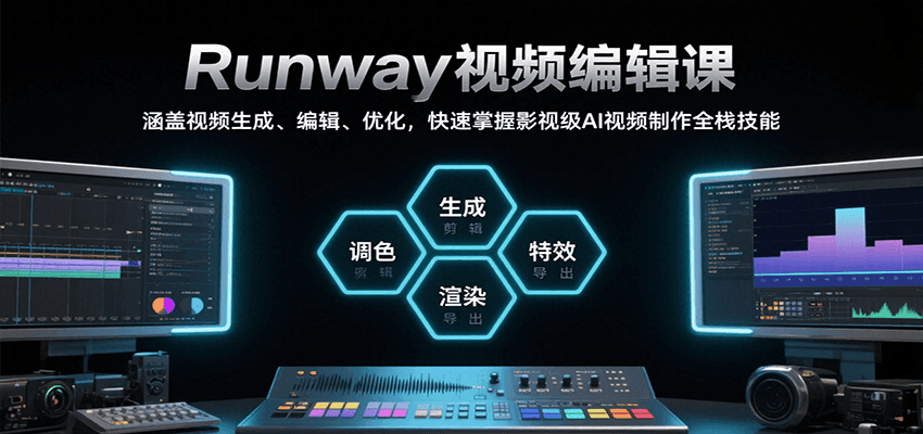 Runway视频编辑课，涵盖视频生成、编辑、优化，快速掌握影视级AI视频制作全栈技能-玩备项目资源网