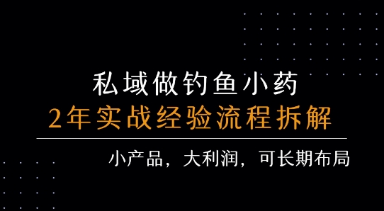 私域做钓鱼小药 每单利润3张+ 详细流程拆解-玩备项目资源网