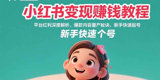 （15559期）小红书变现赚钱教程：平台红利深度解析，爆款内容量产秘诀，新手快速起号-玩备项目资源网