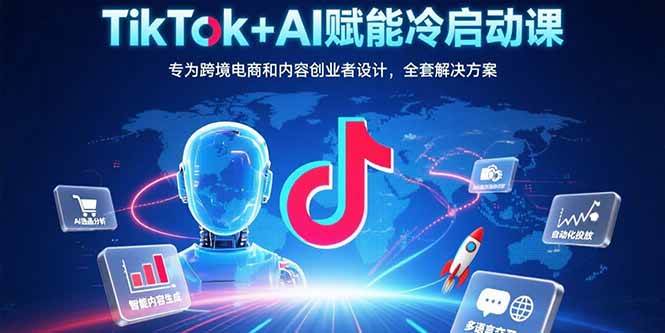 （15561期）TikTok+AI赋能冷启动课：专为跨境电商和内容创业者设计，全套解决方案-玩备项目资源网