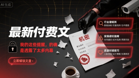 最新付费文：我的这些提醒，的确是透露了太多内幕-玩备项目资源网