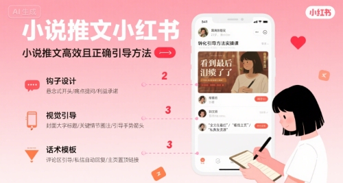小说推文小红书高转化引导方法实操课，小说推文高效且正确引导方法-玩备项目资源网