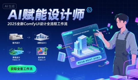 AI赋能设计师， 2025全新comfyui设计全流程工作流 ，室内-建筑-景观-美术，零基础直接上手-玩备项目资源网