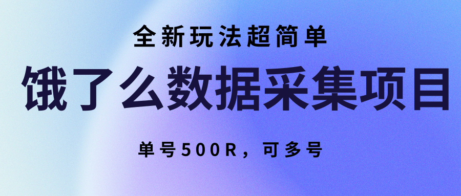 饿了么数据采集项目，全新玩法超简单，单号500R，可多号-玩备项目资源网