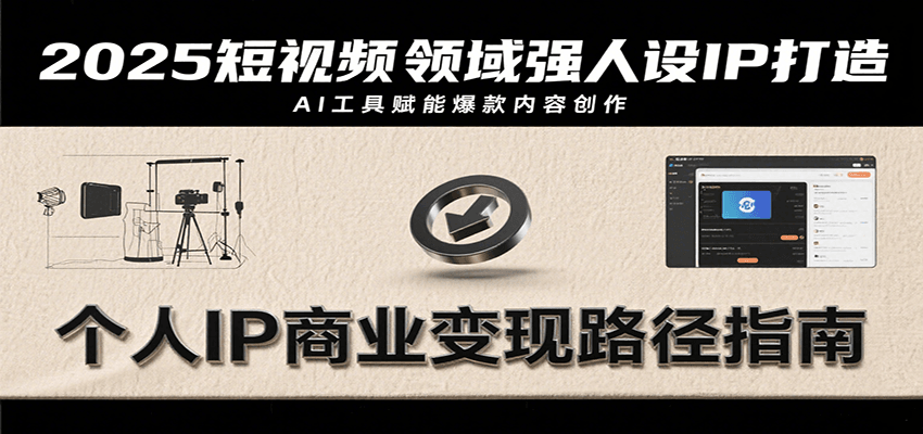2025短视频领域强人设IP打造，结合爆款案例与AI工具应用，从个人出镜到商业成交转化-玩备项目资源网