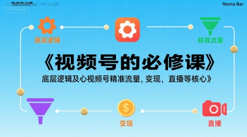 视频号的必修课，视频号的底层逻辑及核心视频号精准流量，变现，直播等核心-玩备项目资源网