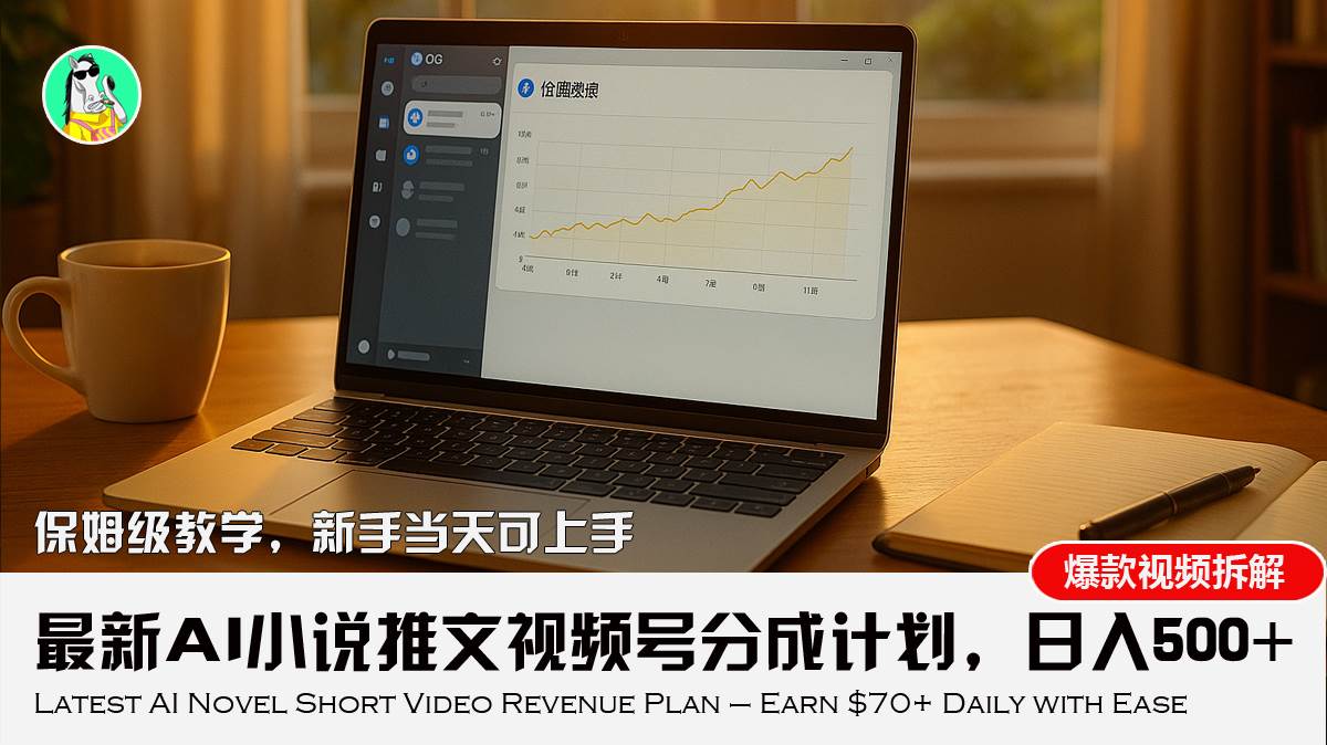 （15614期）最新AI小说推文视频号分成计划，新手小白也能当天日入500+教程-玩备项目资源网