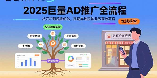 （15608期）2025巨量AD推广全流程，从开户到投放优化，实现本地实体业务高效获客-玩备项目资源网