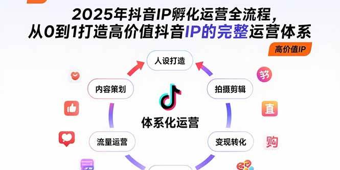 （15610期）2025年抖音IP孵化运营全流程，从0到1打造高价值抖音IP的完整运营体系-玩备项目资源网