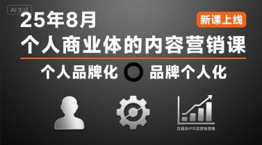 个人商业体的内容营销课25年8月，个人品牌化，品牌个人化，自媒体ip内容营销策略-玩备项目资源网