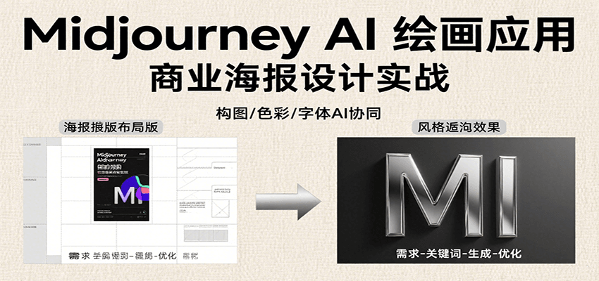 Midjourney AI绘画应用，关键词指令解析、漫画头像制作、海报设计、3D人物生成等-玩备项目资源网