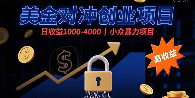 （15642期）美金对冲创业项目，日收益1000-4000，小众暴力项目-玩备项目资源网
