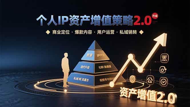 （15653期）个人IP资产增值策略2.0 拆解商业定位/爆款内容/用户运营/私域销转四大模块-玩备项目资源网