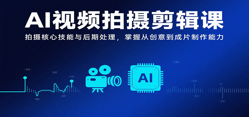 AI视频拍摄剪辑课，拍摄核心技能与后期处理，掌握从创意到成片制作能力-玩备项目资源网