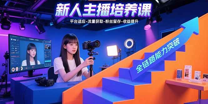 （15701期）新人主播培养课：平台适应-流量获取-粉丝留存-收益提升 全链路能力突破-玩备项目资源网
