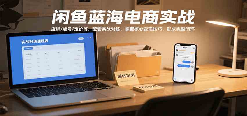 闲鱼蓝海电商实战，涵盖店铺、起号、定价等，配套实战对练，掌握核心变现技巧-玩备项目资源网