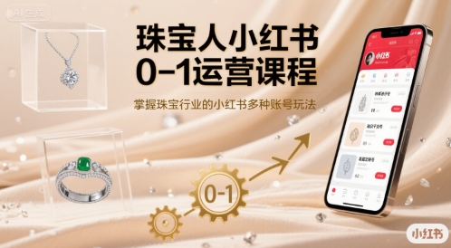 珠宝人小红书0-1运营课程，掌握珠宝行业的小红书多种账号玩法-玩备项目资源网