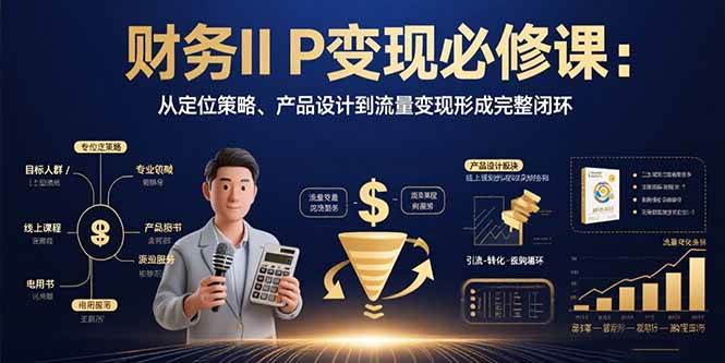 （15728期）财务IP变现必修课：从定位策略、产品设计到流量变现形成完整闭环-玩备项目资源网