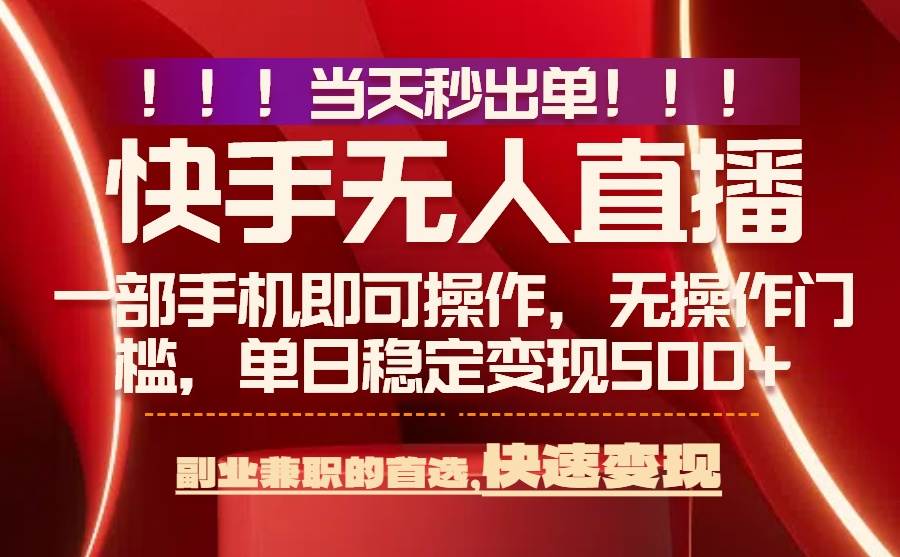 （15733期）当天秒出单，无人直播最新技术，0风控，轻松日入500+-玩备项目资源网