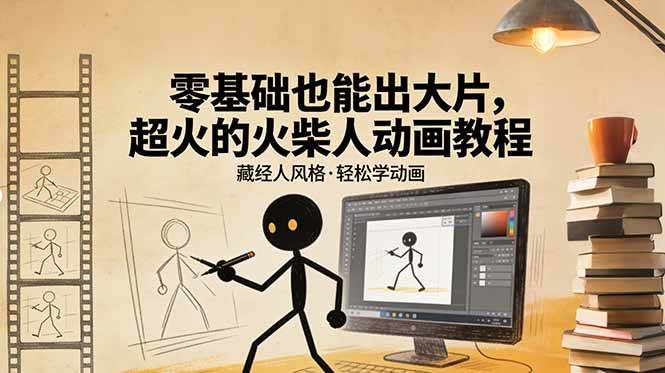 (17464期)零基础也能出大片,超火的火柴人动画教程(藏经人风格)-玩备项目资源网