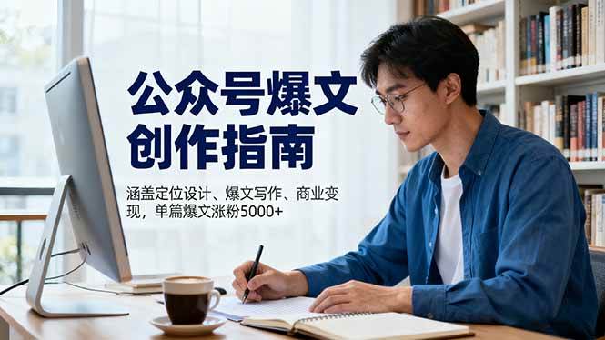 （16380期）公众号爆文创作指南，涵盖定位设计+爆文写作+商业变现，单篇爆文涨粉5000+-玩备项目资源网