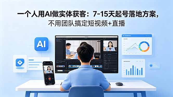 （18432期）一个人用AI做实体获客：7-15天起号落地方案，不用团队搞定短视频+直播-玩备项目资源网