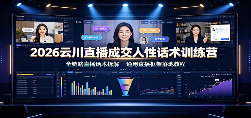 2026云川直播成交人性话术训练营:全链路直播话术拆解,通用直播框架落地教程-玩备项目资源网