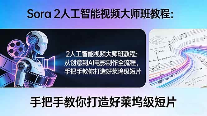 （17688期）Sora 2人工智能视频大师班教程：从创意到AI电影制作全流程，手把手教你打造好莱坞级短片-玩备项目资源网