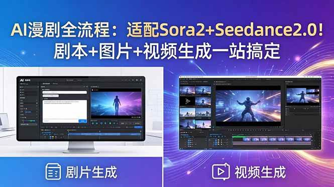 （18400期）AI漫剧全流程：适配Sora2+Seedance2.0！剧本+图片+视频生成一站搞定-玩备项目资源网