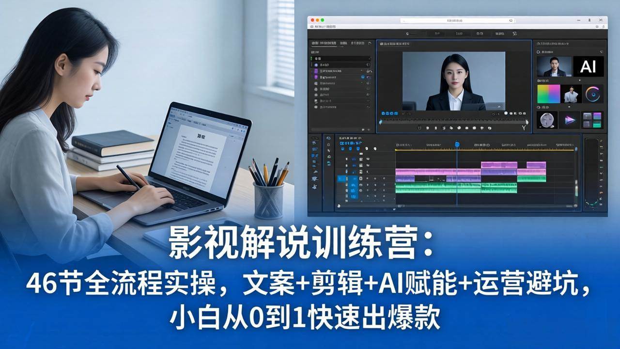 （18053期）影视解说特训营：46节全流程实操，文案+剪辑+AI赋能+运营避坑，小白从0到1快速出爆款-玩备项目资源网