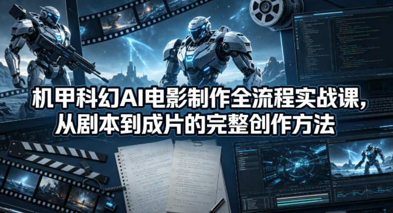 机甲科幻AI电影制作全流程实战课，从剧本到成片的完整创作方法-玩备项目资源网