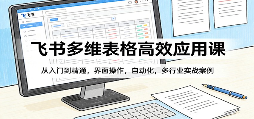 飞书多维表格高效应用课：从入门到精通，界面操作，自动化，多行业实战案例-玩备项目资源网