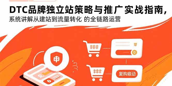 （15818期）DTC品牌独立站策略与推广实战指南，系统讲解从建站到流量转化的全链路运营-玩备项目资源网