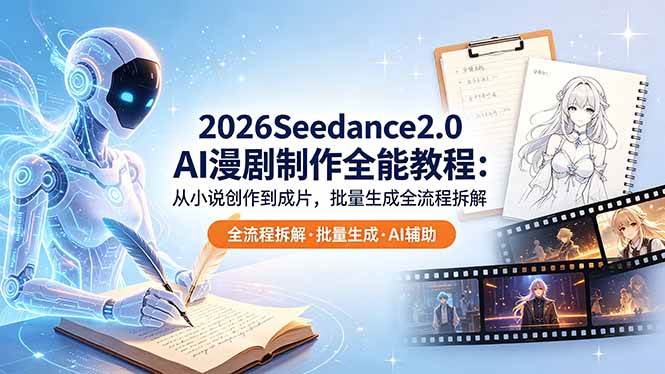 （18537期）2026Seedance2.0 AI制作全能教程：从小说创作到成片，批量生成全流程拆解-玩备项目资源网