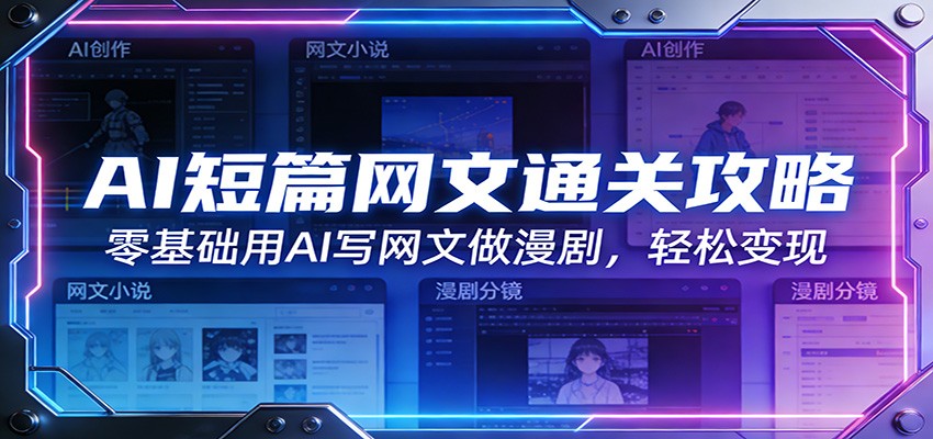 AI短篇网文通关攻略:零基础用AI写网文做漫剧,轻松变现-玩备项目资源网