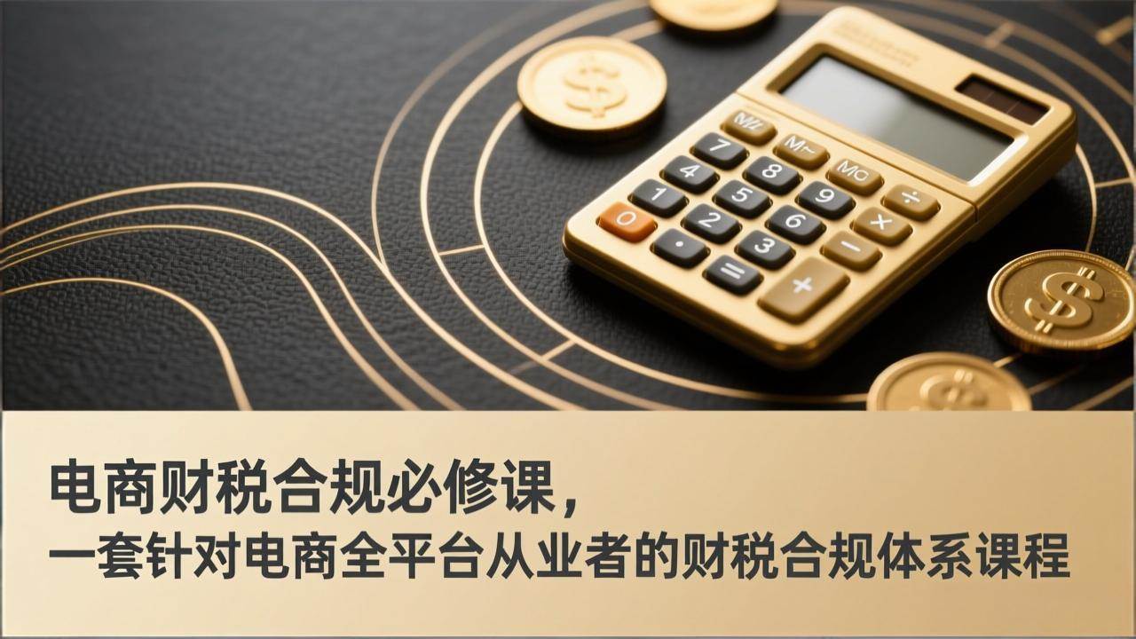 (17359期)电商财税合规必修课,是一套针对电商全平台从业者的财税合规体系课程-玩备项目资源网