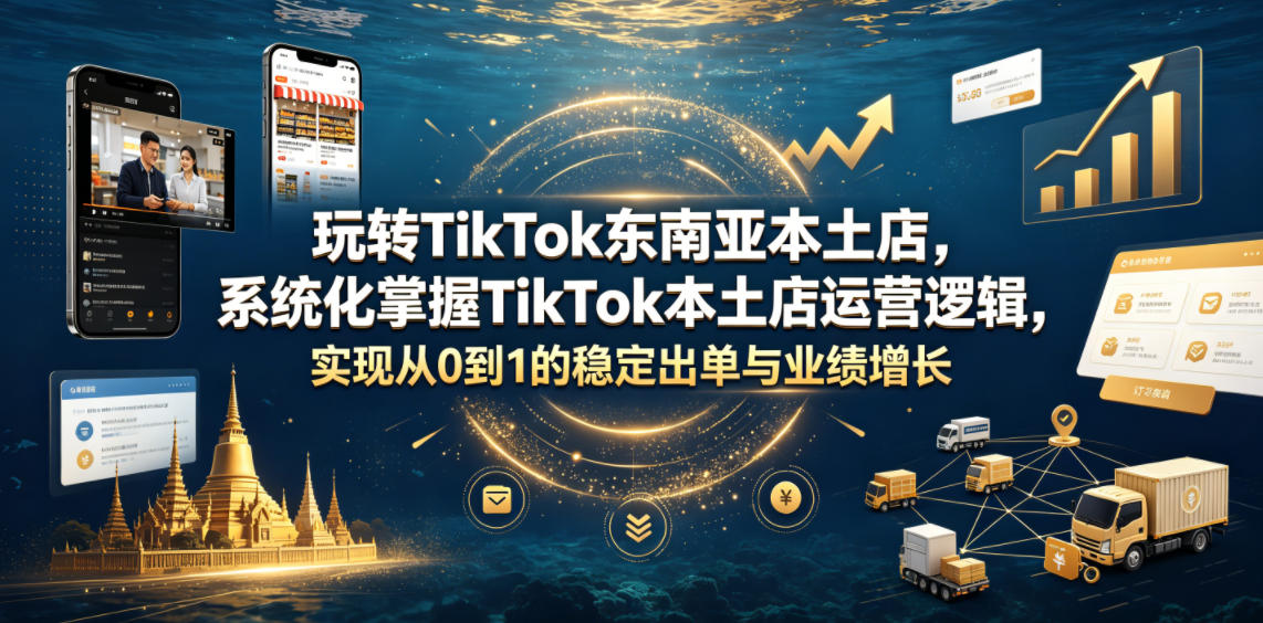 玩转TikTok东南亚本土店，系统化掌握TikTok本土店运营逻辑，实现从0到1的稳定出单与业绩增长-玩备项目资源网