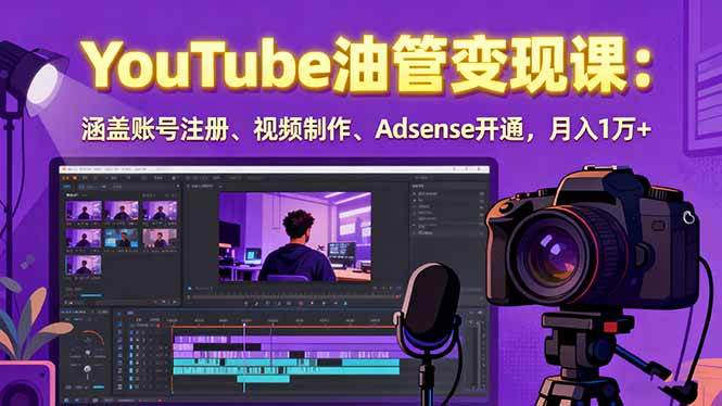 （15987期）2025YouTube油管变现课：涵盖账号注册、视频制作、Adsense开通，月入1万+-玩备项目资源网