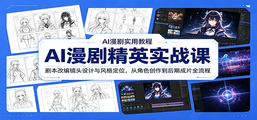 AI漫剧精英实战课:剧本改编镜头设计与风格定位,从角色创作到后期成片全流程-玩备项目资源网