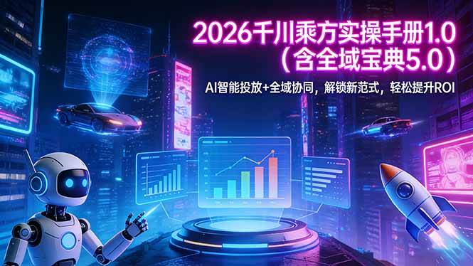 （17625期）2026 千川乘方实操手册 1.0（含全域宝典 5.0）AI 智能投放+全域协同，解锁新范式，轻松提升ROI-玩备项目资源网