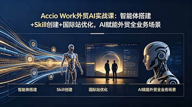 （19086期）Accio Work外贸AI实战课：智能体搭建+Skill创建+国际站优化，AI赋能外贸全业务场景-玩备项目资源网