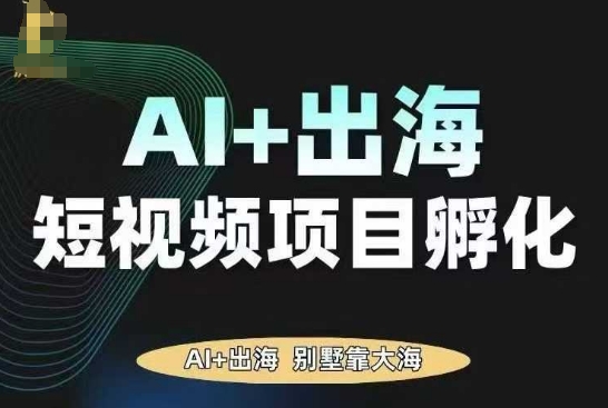 AI·TikTok AI+出海短视频项目孵化，陪你从0-1借助AI实现出海变现-玩备项目资源网