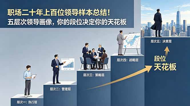 (18900期)付费文章:职场二十年上百位领导样本总结!五层次领导画像,你的段位决定你的天花板-玩备项目资源网