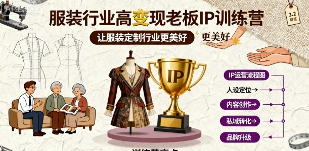 服装行业高变现老板IP训练营，让服装定制行业更美好-玩备项目资源网