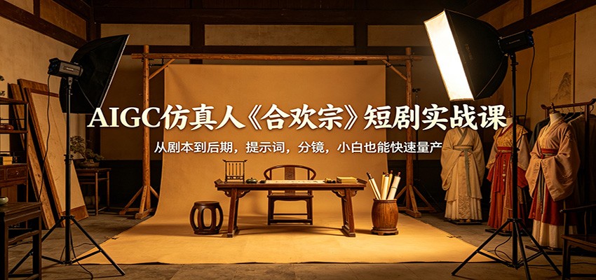 AIGC仿真人《合欢宗》短剧实战课：从剧本到后期，提示词，分镜，小白也能快速量产-玩备项目资源网