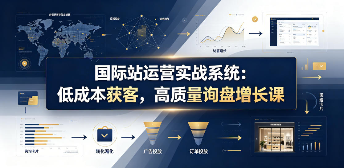国际站运营实战系统:低成本获客,高质量询盘增长课(更新26年)-玩备项目资源网